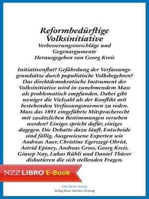cover image of Reformbedürftige Volksinitiative